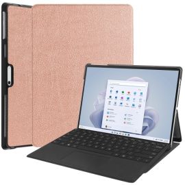 Husă din LEATHER pentru Microsoft Surface Pro 9 auriu roz