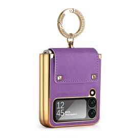 LEATHER cu suport Samsung Galaxy Z Flip4 5G violet