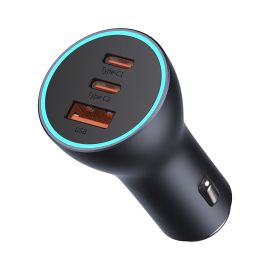 BASEUS CGJP010013 65W Încărcător auto 1x USB + 2x USB Tip-C negru