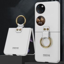 GKK HOOK Husa din plastic cu suport Huawei P50 Pocket argintiu