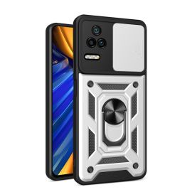 Husa RING cu suport pentru Xiaomi Poco F4 argintiu