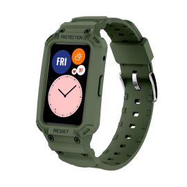 GLACIER Husa de protectie cu curea Huawei Watch Fit / Honor Watch ES verde