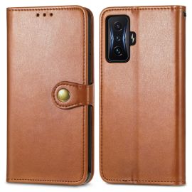 BUCKLE LEATHER Husa portofel Xiaomi Poco F4 GT maro