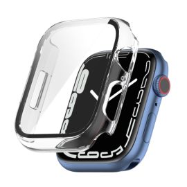 Carcasa din plastic cu sticla de protectie pentru Apple Watch 7 45mm transparenta