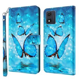 ART Husă portofel pentru Motorola Moto E13 BLUE BUTTERFLIES