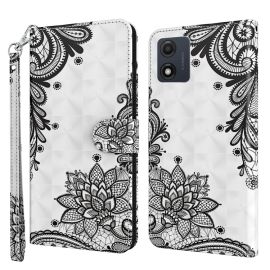 ART Husă portofel pentru Motorola Moto E13 BLACK FLOWER
