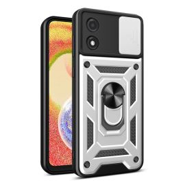 RING CAMERA Capac cu suport pentru Motorola Moto E13 argintiu