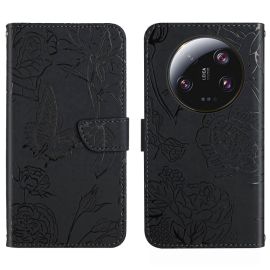 ART BLOSSOM Husa portofel pentru Xiaomi 14 Ultra neagra