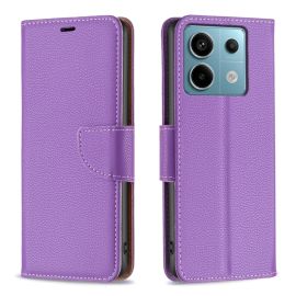 Husa portofel LITCHI pentru Xiaomi Redmi Note 13 Pro violet