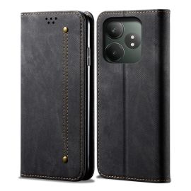 DENIM Husă portofel pentru Realme GT 6 / Realme GT 6T negru