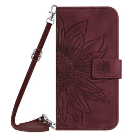 ART SUNFLOWER Husa portofel pentru Oppo Reno11 F 5G burgundy