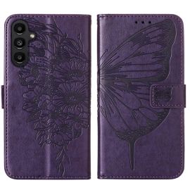 ART BUTTERFLY Husă portofel pentru Samsung Galaxy A15 / A15 5G violet închis