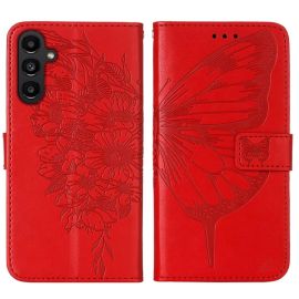 ART BUTTERFLY Husa portofel pentru Samsung Galaxy A15 / A15 5G rosie