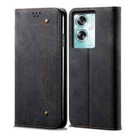 Husa portofel DENIM pentru Oppo A79 5G negru
