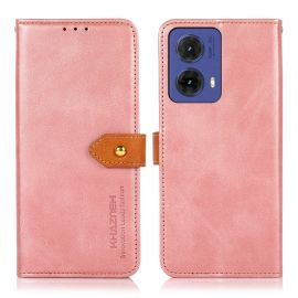 KHAZNEH DUAL-COLOR Husă portofel pentru Motorola Moto G85 5G roz