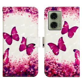 ART Husa portofel pentru Motorola Moto G04 / G24 / G24 Power PINK BUTTERFLY