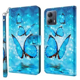 ART Husă portofel pentru Motorola Moto G54 5G / G54 5G Power Edition BLUE BUTTERFLIES