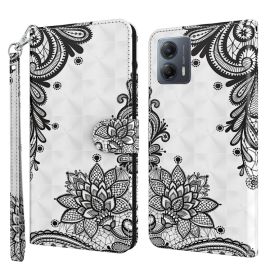 ART Husă portofel pentru Motorola Moto G54 5G / G54 5G Power Edition BLACK FLOWER