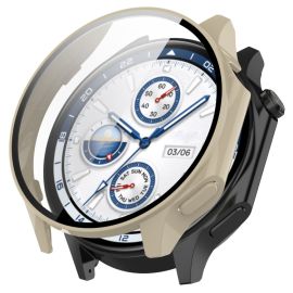 CAPACĂ COMPLETĂ PC Capac din plastic cu sticlă pentru OnePlus Watch 2 bej