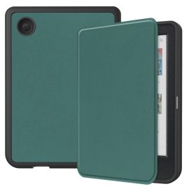LEATHER Capac cu balamale pentru Kobo Clara Color / Clara BW verde
