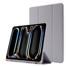 LEATHER Capac cu balamale pentru Apple iPad Pro 13 2024 / M5 2025 gri