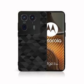 PROTEMIO MY ART Husă de protecție pentru Motorola Edge 50 Ultra BLACK TRIANGURI (232)