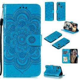 Husa portofel ART Motorola Moto E6S LOTUS albastru