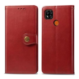 LEATHER BUCKLE caz Wallet Xiaomi redmi 9C roșu