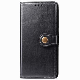 LEATHER BUCKLE caz portofel Realme C11 negru