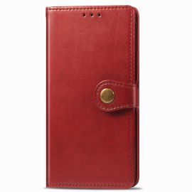 LEATHER BUCKLE caz Wallet Realme C11 roșu