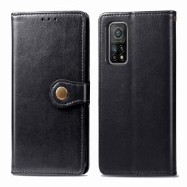 Husă din portofel din LEATHER BUCKLE Xiaomi Mi 10T / Mi 10T Pro negru