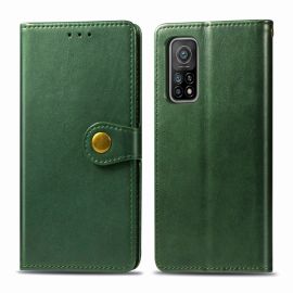 Husă din portofel din LEATHER BUCKLE Xiaomi Mi 10T / Mi 10T Pro verde