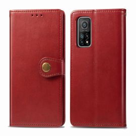 Husă din LEATHER BUCKLE Xiaomi Mi 10T / Mi 10T Pro roșu
