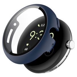 CAPACĂ COMPLETĂ PC Husă din plastic cu sticlă pentru Google Pixel Watch / Pixel Watch 2 albastru închis