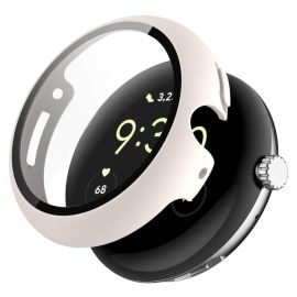 CAPACĂ COMPLETĂ PC Husă din plastic cu sticlă pentru Google Pixel Watch / Pixel Watch 2 bej