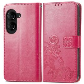 ART FLOWER S Husa portofel Asus Zenfone 10 roz inchis