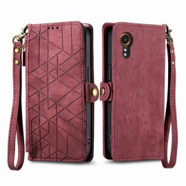 Husa portofel GEOM pentru Samsung Galaxy Xcover 7 rosie
