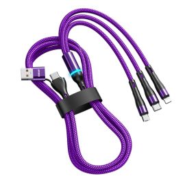 Cablu ENKAY 6in1 USB / USB tip C la Lightning / micro USB / USB tip C 1,3 metri violet
