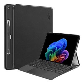 ENKAY LEATHER Husă cu clapetă pentru Microsoft Surface Pro 12 negru
