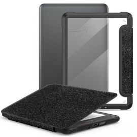 Husă CRYSTAL tip carte Amazon Kindle Paperwhite 2024 / Kindle Colorsoft Signature Edition negru sclipitor