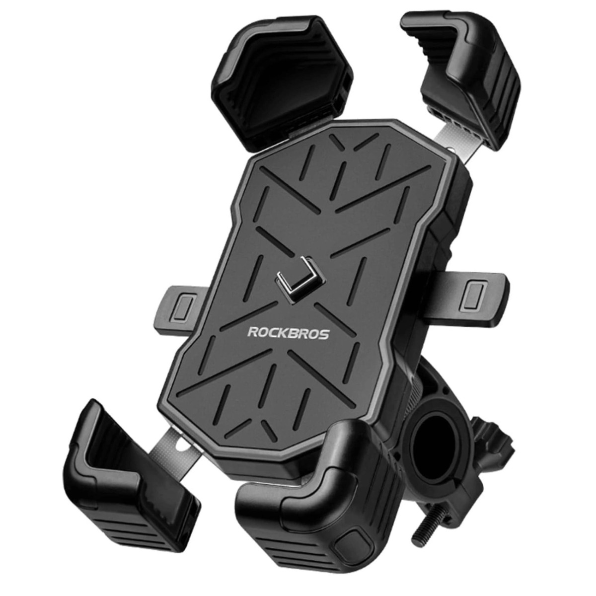 ROCKBROS RUGGED Suport smartphone pentru biciclete de până la 7,2 inchi, negru