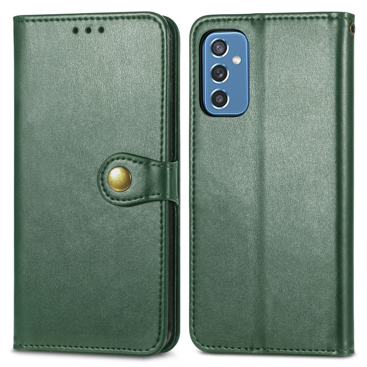 BUCKLE LEATHER Husa portofel Samsung Galaxy M52 5G verde