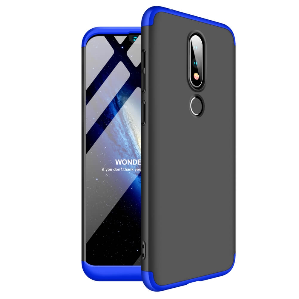 Capac protector 360° Nokia 6.1 Plus (Nokia X6) negru-albastru